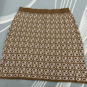 Calvin Klein Women's Brown/White Pull On Pencil Skirt Size XL